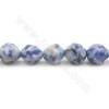 Perles de jaspe bleu naturel à facettes étoile taille 7x8mm trou 1.2mm 15''-16''/cordeau