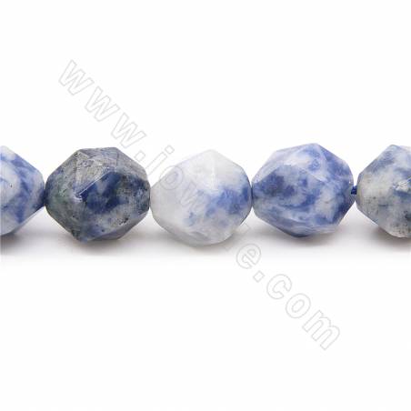 Perline di diaspro blu naturale sfaccettato dimensione stella 8x10mm foro 1.2mm 15''-16''/filo