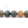 Collier de perles de jaspe océanique naturel rond diamètre 10mm trou 1.2mm 15~16''/cordeau