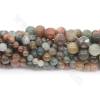 Collier de perles de jaspe océanique naturel rond diamètre 12mm trou 1.2mm 15~16''/cordeau