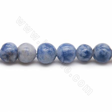 Natürliche weiße Punkt blaue Adern Sodalith Perlen Strang rund 6mm Loch 1,2 mm 15 '' - 16 '' / Strang