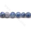 Grânulos Branco Ponto Azul veias Sodalita Natural, Redondo, Diâmetro 6mm, Orifício 1.2mm, Comprimento 15~16"/pç.