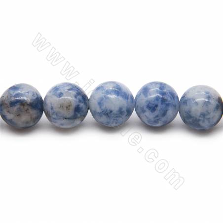 Perline di diaspro naturale blu Spot Strand Rotondo 8 mm Foro 1,2 mm 15''-16''/Filo