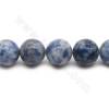 Rouleau de perles de jaspe bleu naturel rond 10mm trou 1.2 mm 15''-16''/cordeau