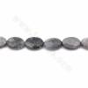 Natural Eagle's Eye Stone Beads Strand Flat Oval Faceted Size 13x18mm Hole 1.2mm 15~16"/Strand