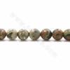 Rangées de perles de jaspe rhyolite naturel, facettes rondes, taille 8mm, trou 1mm, 15~16"/rangée