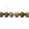 Natürliche Rhyolith Jaspis Perlen Stränge, facettierte Runde, Größe 10 mm, Loch 1mm, 15 ~ 16 "/ Strang