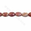 Rouleaux de perles de jaspe naturel Noreena, plat et ovale (à facettes), taille 13x18mm,trou 1.2mm, 15~16"/rangée