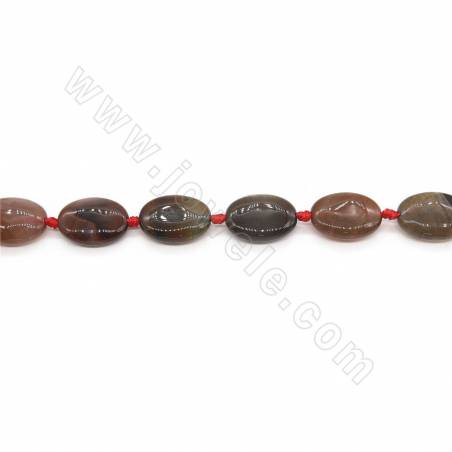 Perles d'Agate chauffé ovale sur fil Taille 19x25mm trou 1.5mm 15~16"/fil