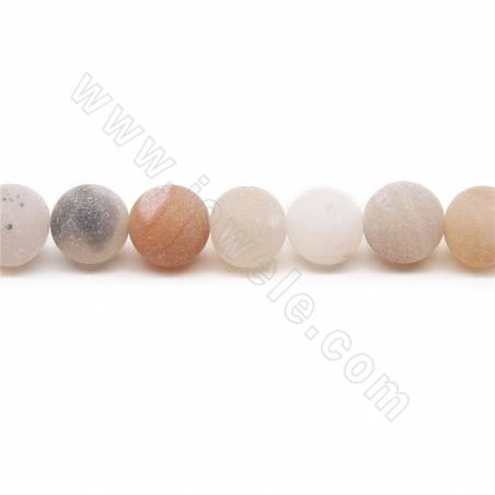 Beheizter Mattachat Perlenkette Rund Durchmesser 10mm Loch 1.2mm Länge 39~40cm/Strang