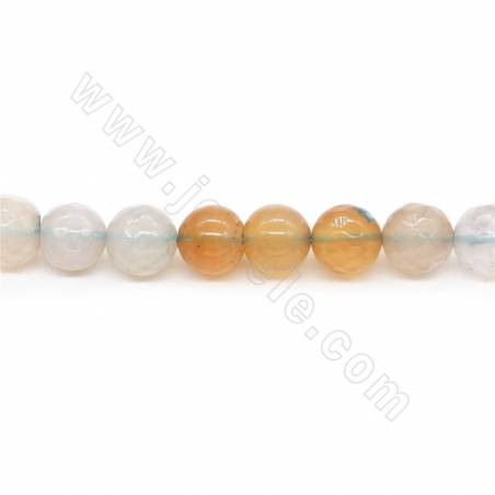 Heated Agate Beads Strand Faceted Round Diameter 8mm Hole 1mm Length 39~40cm/Strand