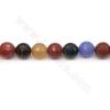 Perles d'Agate multicolore chauffé ronde facette sur fil Taille 16mm trou 2mm 15~16"/fil