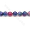 Heated Colorful Agate Beads Strand Round Diameter 12mm Hole 1.5mm Length 39~40cm/Strand