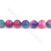 Heated Colorful Agate Beads Strand Round Diameter  16mm Hole 1.5mm Length 39~40cm/Strand