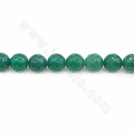 Perles Agate chauffé ronde facette sur fil Taille 8mm trou 1.2mm 15~16"/fil