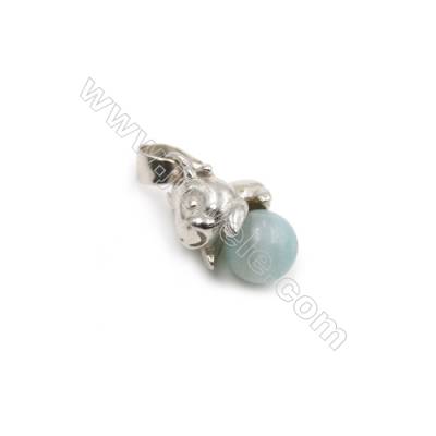 925 sterling silver platium plated fine jewelry pendant accessories-D5820 7x10mm x 10pcs small pin 0.5mm