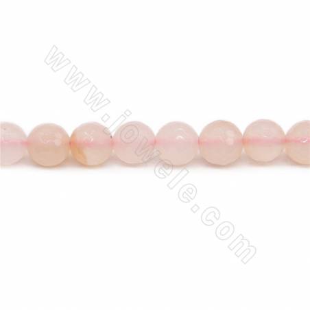 Perles Agate rose ronde facette sur fil Taille 8mm trou 1.2mm 15~16"/fil