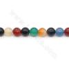 Perles Agate multicolore chauffé ronde sur fil  Taille 8mm trou 1mm 15~16"/fil