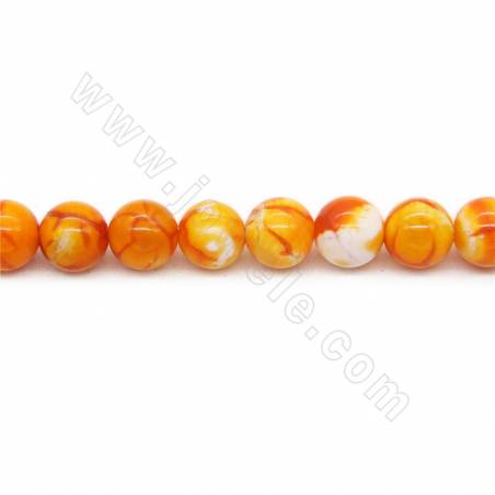 Heated Crackle Agate Beads Strand Round Diameter 8mm Hole 1mm Length  39~40cm/Strand