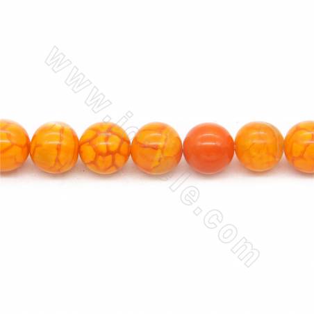 Heated Crackle Agate Beads Strand Round Diameter 10mm Hole 1mm Length  39~40cm/Strand