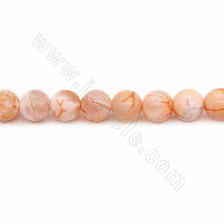 Perles Agate chauffé ronde sur fil Taille 8mm trou 1mm 15~16"/fil