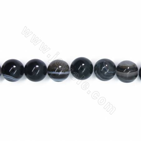 Perline di agata naturale occhi di cielo nero filo rotondo diametro 10 mm foro 1 mm 15~16"/filo