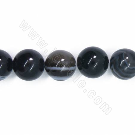 Perline di agata naturale occhi di cielo nero filo rotondo diametro 16 mm foro 1 mm 15~16"/filo