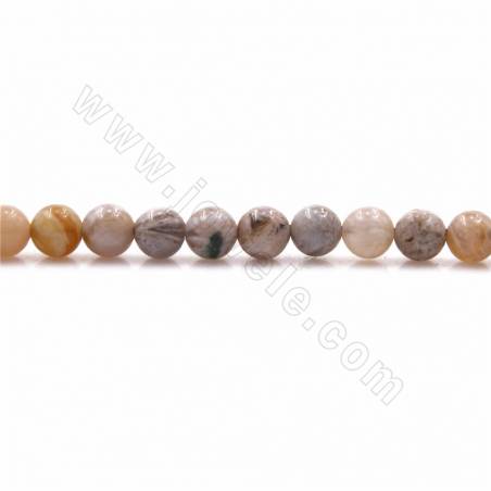 Perline di agata naturale viola, rotonde, diametro 6mm, foro 1mm, 15~16"/filo