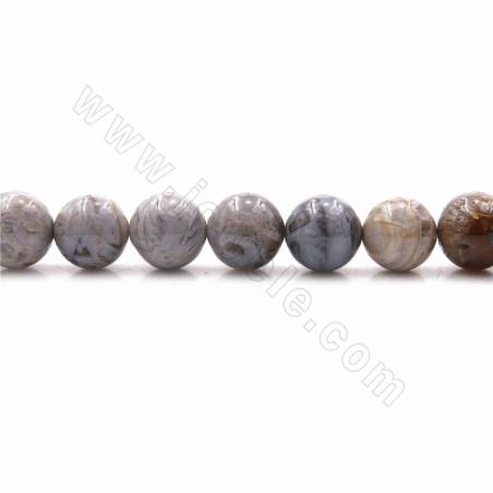 Natural Purple Lace Agate Beads Strand Round Diameter 14mm Hole 1.2mm 39-40cm/Strand
