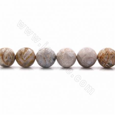 Rouleaux de perles d'agate en dentelle violette naturelle, rondes, diamètre 20mm, trou 1.2mm, 15~16"/ruban
