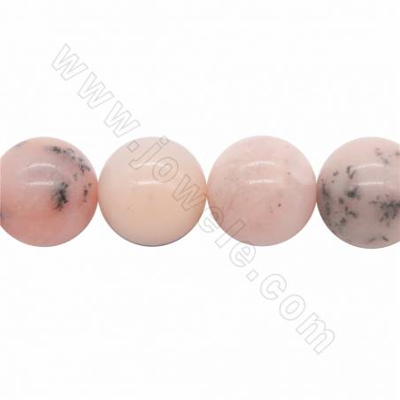 Perles d'Opale rose ronde sur fil  Taille12mm trou 1mm  15~16"/fil