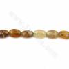 Cordons de perles d'opale verte naturelle, ovale plat, taille 10x14mm, trou 1mm, 15~16"/cordeau