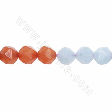 Natual mix color quartz perles strand faceted star size 7x8mm hole 1.2mm 15~16"/strand