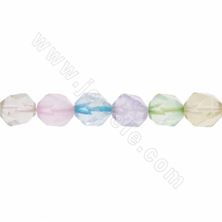 Natural mix color quartz beads strand faceted star cut  size 10x12mm hole 1.2mm 15~16"/strand