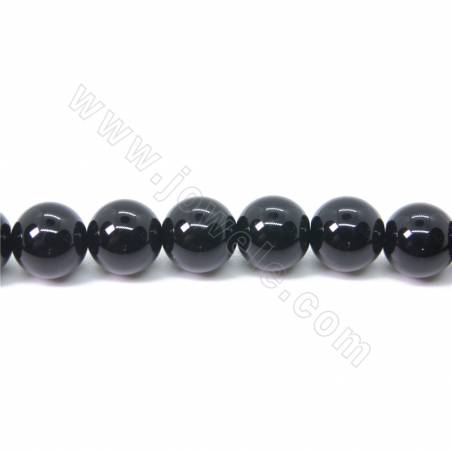 Perles de quartz noir naturelles, diamètre 8 mm, trou 1 mm 15~16"/cordeau