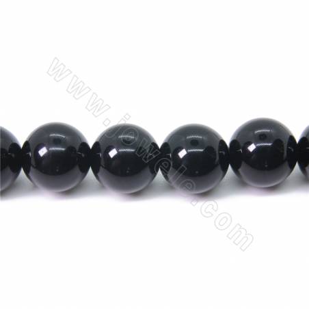 Perline di quarzo nero naturale a filo rotondo diametro 14mm foro 1 mm 15~16"/filare