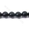 Perles de quartz noir naturelles, diamètre14mm, trou 1 mm 15~16"/cordeau