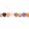 Rouleaux de perles de quartz naturel multicolore, rondes (facettes), taille 8mm, trou1mm, 15~16"/rangée