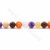 Натуральные многоцветные кварцевые бусины, круглые (граненые), размер 10 мм, отверстие 1,2 мм, 15~16" / нить