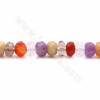 Rouleaux de perles de quartz naturel multicolore, Abacus (facettes), taille 5x8mm, trou 1.2mm, 15~16"/rangée