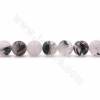 Perle di quarzo rutilato nero naturale, rotonde, diametro 10 mm, foro 1,2 mm, 15~16"/filo