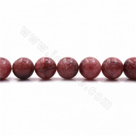 Rouleaux de perles en quartz fraise naturel, rond, diamètre 14mm, trou 1.2mm, 15~16"/rangée