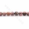 Fili di perline di rodocrosite naturale a strisce nere, rotonde sfaccettate, dimensioni 8mm, foro 1 mm, 15~16"/filo