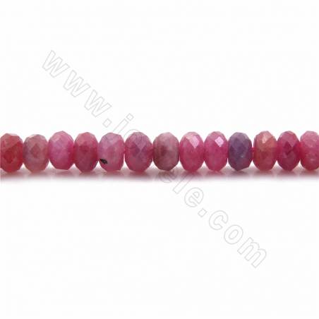 紅寶石串珠 切角算盤珠 尺寸4x6毫米 孔徑1毫米 長度39-40厘米/條
