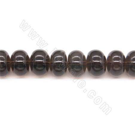 Perles de Quartz fumé en rondelle sur fil  Taille 10x14mm trou 1.2mm 15~16"/fil