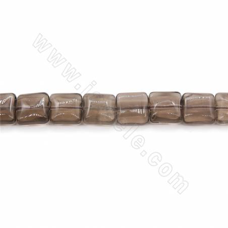 Rauchquarz Perlenkette Quadratisch 10x10mm Loch 1mm Länge 39~40cm/Strang