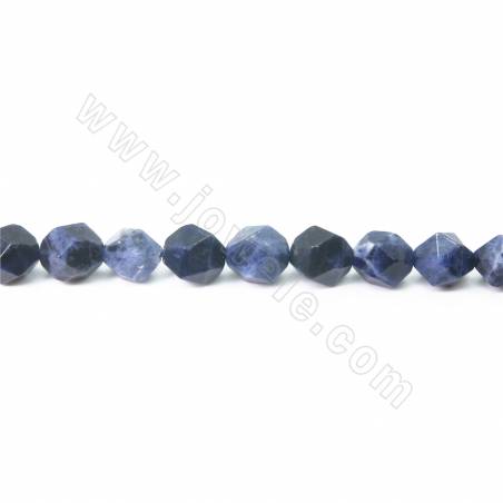 Natural  Sodalite beads strand star cut faceted size 8x10 mm hole 1 mm 15~16"/strand