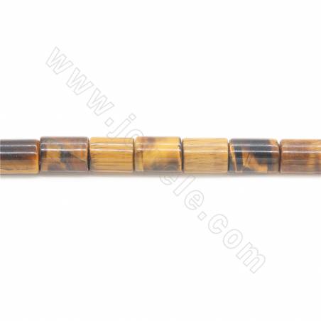 Natural Yellow Tiger's Eye Beads  Strand Cylinder Size 6x8mm Hole 1.2mm 15''-16''/Strand