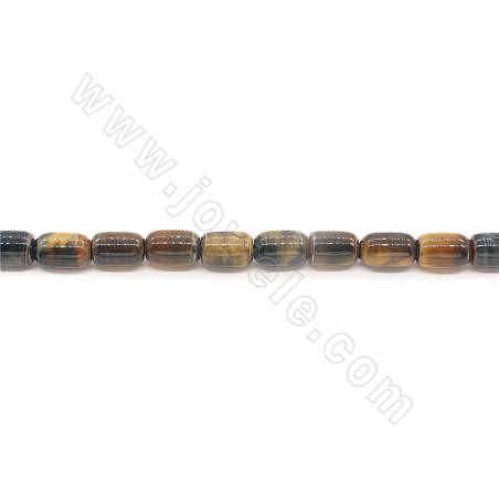 Natürliche bunte Tigerauge Barrel Perlen Stranggröße 12x16 mm Loch 1,2 mm 15 '' - 16 '' / Strang