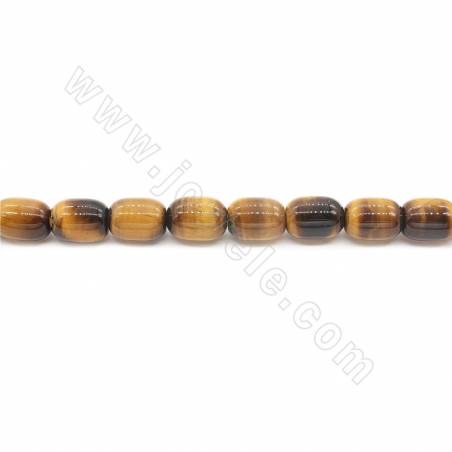 Natürliche gelbe Tigerauge Barrel Perlen Stranggröße 13x18mm Loch 1,2 mm 15 '' - 16 '' / Strang